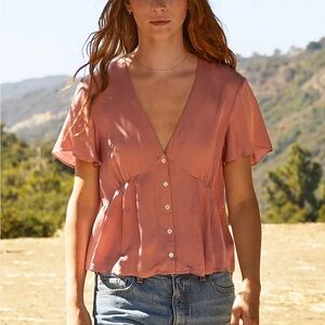 Velvet by Graham & Spencer Rose Button-Down Blouse